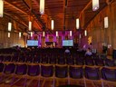 The main hall of the  Kwanlin Dün Cultural Centre hosting a conference session