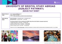 University of Bristol Study Abroad (Subject Pathway) Fact Sheet2025-26.pdf