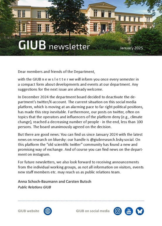 Newsletter GIUB 01/2015